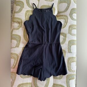 Aqua black romper